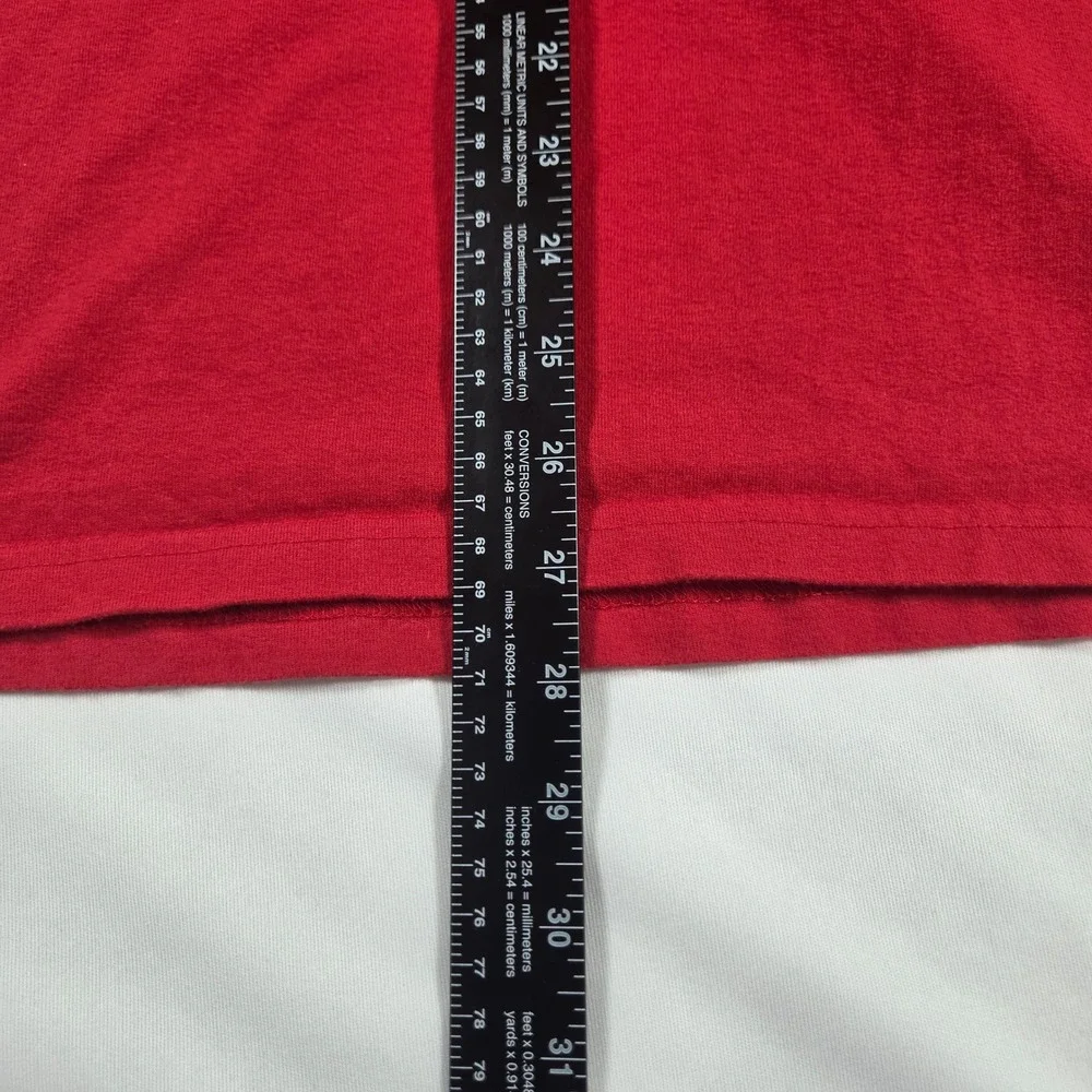 Polo Ralph Lauren Mens Red Black Stripe Sleeve Crest Graphic T-Shirt Large